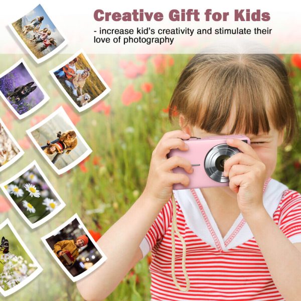 2.4'' Digital Camera HD 1080P 44MP LCD Display Screen 16X Zoom Anti-Shake Pink - Image 9